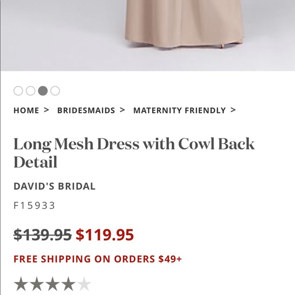 David's Bridal Dress - Champagne F15933 - Picture 4 of 7